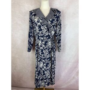 Vintage 1980s Floral Wrap Style Dress